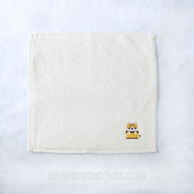 画像1: 長崎尾曲がり猫オーガニックコットンはんかち