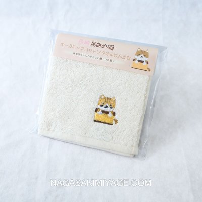 画像2: 長崎尾曲がり猫オーガニックコットンはんかち